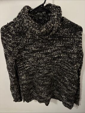 twik Black & White Marled Turtleneck Sweater